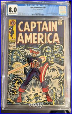 Captain America #107 CGC VF 8.0 1st Doctor Faustus Red Skull Cover! Marvel 1968