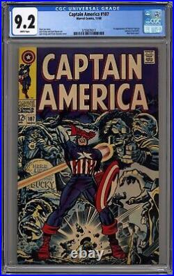 Captain America #107 Cgc 9.2 White Pages Marvel 1968