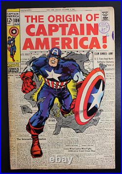 Captain America # 109 Marvel 1968 Origin of Captain America! VG
