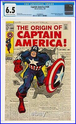 Captain America #109 (Marvel, 1969) CGC 6.5, Origin of Cap + Nick Fury appears