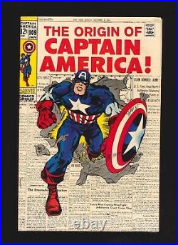 Captain America #109 (Marvel 1969) Jack Kirby Cover Origin Retold (VF+)