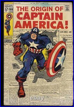 Captain America #109 VG/FN 5.0 Classic Jack Kirby Cover! Marvel 1969
