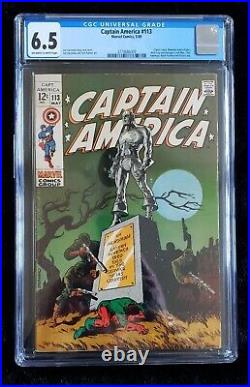 Captain America #113 CGC 6.5 Steranko Cover! Marvel Comics 1969 JUST GRADED