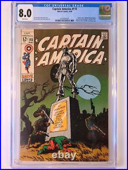 Captain America # 113 Marvel 1969 Cgc 8.0