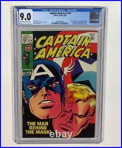 Captain America #114 CGC 9.0 (Black Panther, Wasp & Vision apps!) 1969 Marvel