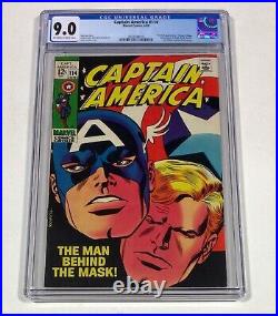 Captain America #114 CGC 9.0 (Black Panther, Wasp & Vision apps!) 1969 Marvel