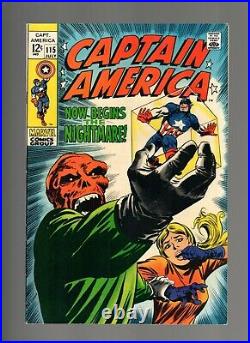 Captain America # 115 (1969) Classic Red Skull! Marvel Comics Sharp Copy