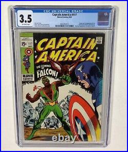 Captain America #117 CGC 3.5 KEY! (1st Falcon and Origin!) 1969 Marvel