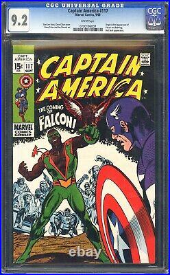 Captain America 117 CGC 9.2 Origin & first app of Falcon and Redwing! WHITE PGS
