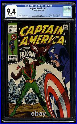 Captain America #117 CGC NM 9.4 White Pages 1st Falcon