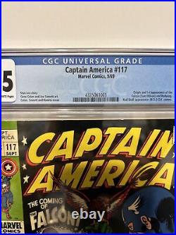 Captain America #117 First Appearance Of The Falcon (Sam Wilson). CGC 5.5 1969