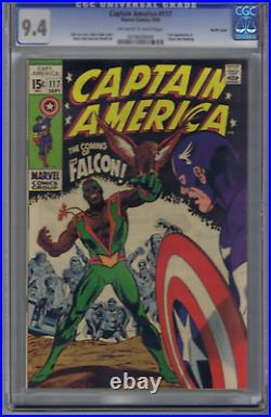 Captain America #117 Marvel 1969, 1st Appearance Falcon, CGC 9.4 (Near Mint)