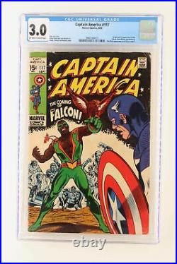 Captain America #117 Marvel 1969 CGC 3.0 1st App & Origin Falcon & Red Wing