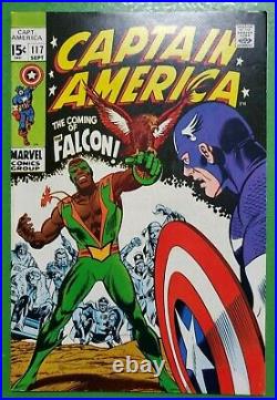 Captain America #117 Origin & 1st App of Falcon and Redwing 1969 Marvel VF/NM
