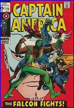 Captain America # 118 VF Marvel 1969 2nd Appearance Of Falcon & Redwing A3