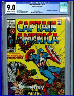 Captain America #126 CGC 9.0 1970 Marvel 1st Diamond Head Amricons k53