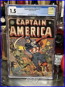 Captain America 17 CGC 1.5 Golden Age / 1942 / Timely Comics