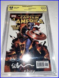 Captain America (2005) # 1 (CBCS 9.8 WP) Verified Signature Ed Brubaker