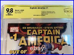 Captain America (2005) # 1 (CBCS 9.8 WP) Verified Signature Ed Brubaker