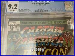Captain America 217 CGC 9.2 WHITE PAGES! 1ST APP OF MARVEL MAN (QUASAR) MCU SPEC