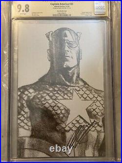 Captain America 23 CGC 9.8 signed by Alex Ross Timeless Sketch Variant