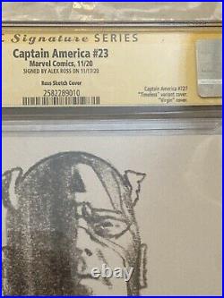 Captain America 23 CGC 9.8 signed by Alex Ross Timeless Sketch Variant