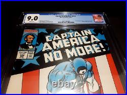 Captain America #332 CGC 9.0 CGC White pages Marvel Comics Steve Rogers resigns