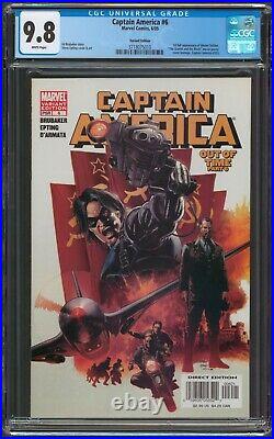 Captain America #6 Variant CGC 9.8 NM/MT WP 1st Full Winter Soldier 2005 Marvel