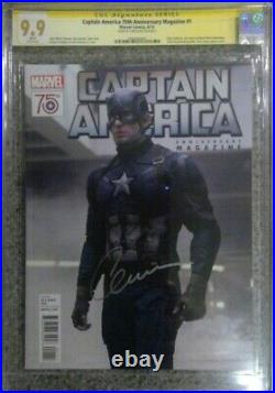Captain America 75th Anniversary Magazine #1 CGC 9.9 MINT SS Signed Chris Evans