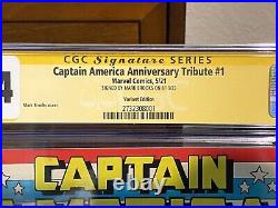 Captain America Anniversary Tribute #1 Signed Brooks Variant CGC SS 9.4 Marvel