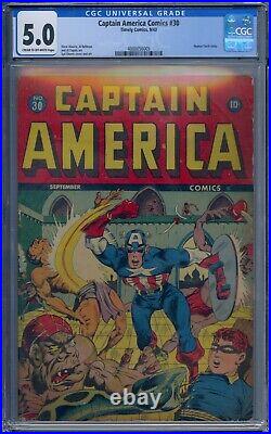 Captain America Comics #30 Cgc 5.0 Human Torch Timely Comics