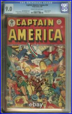 Captain America Comics #54 Cgc 9.0 Cr/ow Pages // Bondage Cover