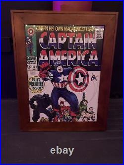 Captain America Premier Issue Marvel Comic Print Wall Art 14x18 RARE, Framed