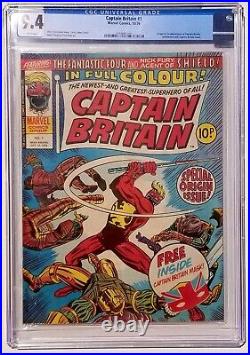 Captain Britain #1 1st Captain Britain Marvel 1976 CGC 9.4 White Mask included