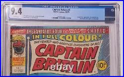 Captain Britain #1 1st Captain Britain Marvel 1976 CGC 9.4 White Mask included