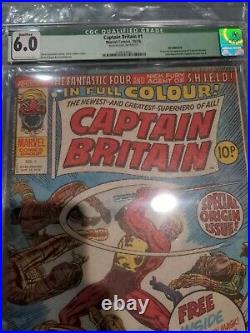 Captain Britain #1 CGC 6.0 Marvel UK 1st Appearance 1976 Magazine No Mask