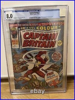 Captain Britain 1 CGC 8.0 OWithW Marvel Bronze Age Key 1st Cap Britain With Mask