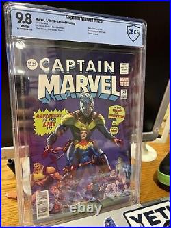 Captain Marvel #125. (2017) Second Print Hulk Homage Variant CBCS 9.8