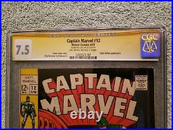 Captain Marvel 12 CGC 7.5 Marvel Comics 1969 SS Signature Series Stan Lee