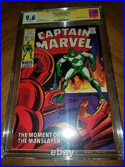 Captain Marvel 12 cgc ss 9.6 white pages John Romita Black Widow appearance 1969