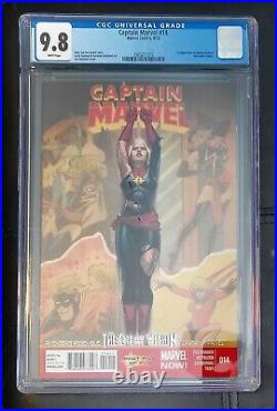 Captain Marvel #14 (2013) 1st Appearance of Kamala Khan CGC 9.8 White Pages MCU