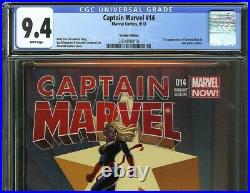 Captain Marvel #14 CGC 9.4 Carol Danvers 1st app of KAMALA KHAN cameo Variant