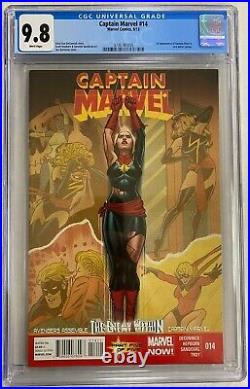 Captain Marvel #14 Cgc 9.8 Nm/mint 1st App Kamala Khan 2013 Carol Danvers Comic