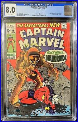 Captain Marvel #18 CGC 8.0 First Carol Danvers Appearance See Pics Marvel Comics