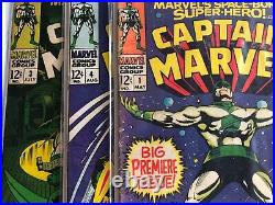Captain Marvel 1,2,3,4 (1968) Carol Danvers, Sub Mariner app