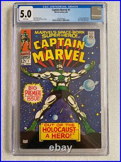 Captain Marvel #1 CGC 5.0 White Pages! 1968