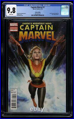 Captain Marvel #1 CGC NM/M 9.8 White Pages 125 Adi Granov Variant