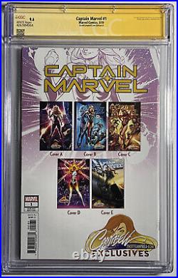 Captain Marvel #1 CGC SS 9.6 signed 3x J Scott Campbell, Roy Thomas, BRIE LARSON