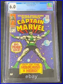 Captain Marvel 1 Marvel 1968 CGC 6.0 2nd Carol Danvers, Ronan 3rd Captain Marvel
