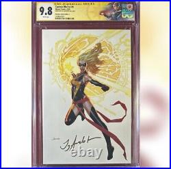 Captain Marvel #1 Virgin Variant Cover Cgc 9.8 Ss Signed By Jay Anacleto